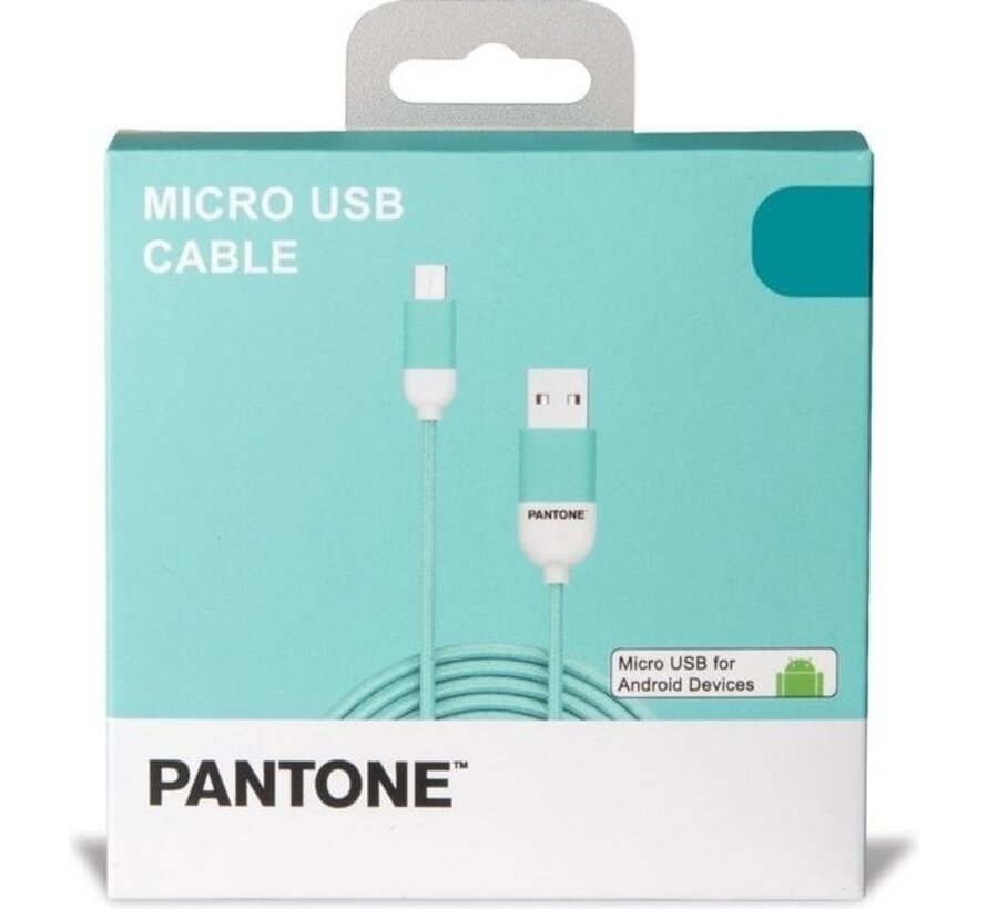 Câble Micro-USB, Vert Menthe - Caoutchouc - Celly | Pantone