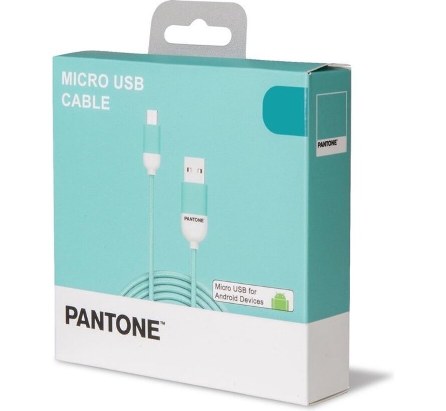 Câble Micro-USB, Vert Menthe - Caoutchouc - Celly | Pantone