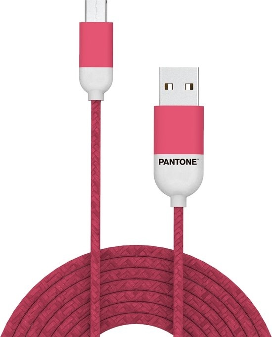 Câble Micro-USB, Rouge - Caoutchouc - Celly | Pantone