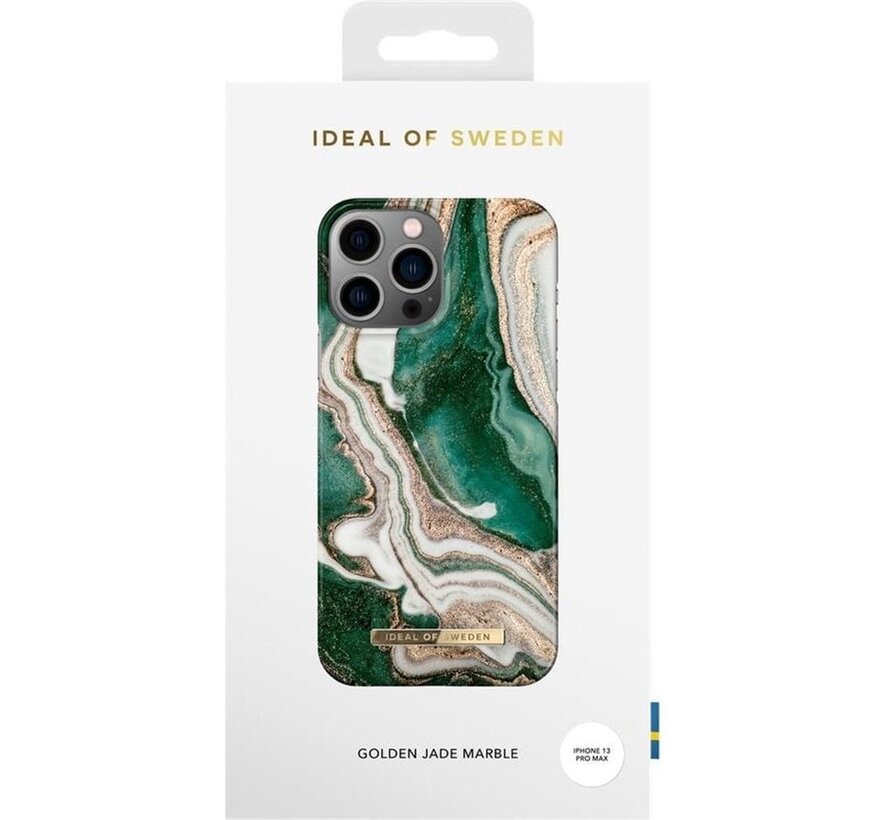 iDeal of Sweden Coque arrière Fashion pour iPhone 13 Pro Max - Marbre Jade Doré
