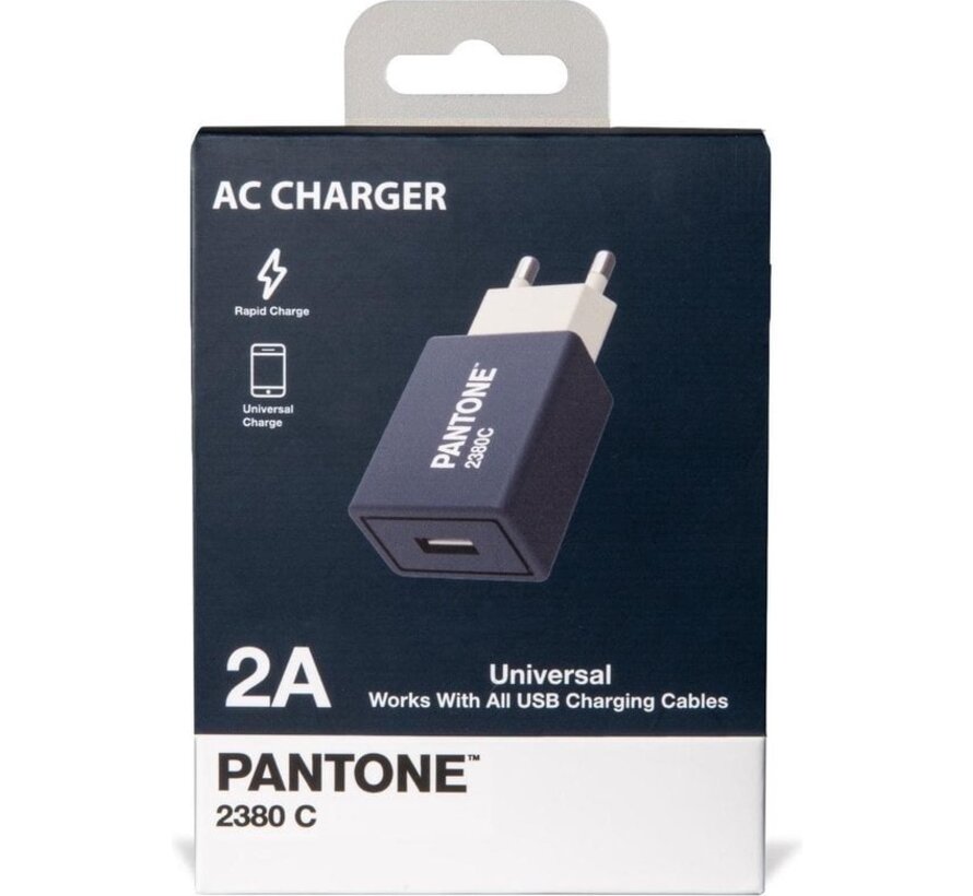 Adaptateur secteur avec 1 port USB, Bleu - Celly | Pantone