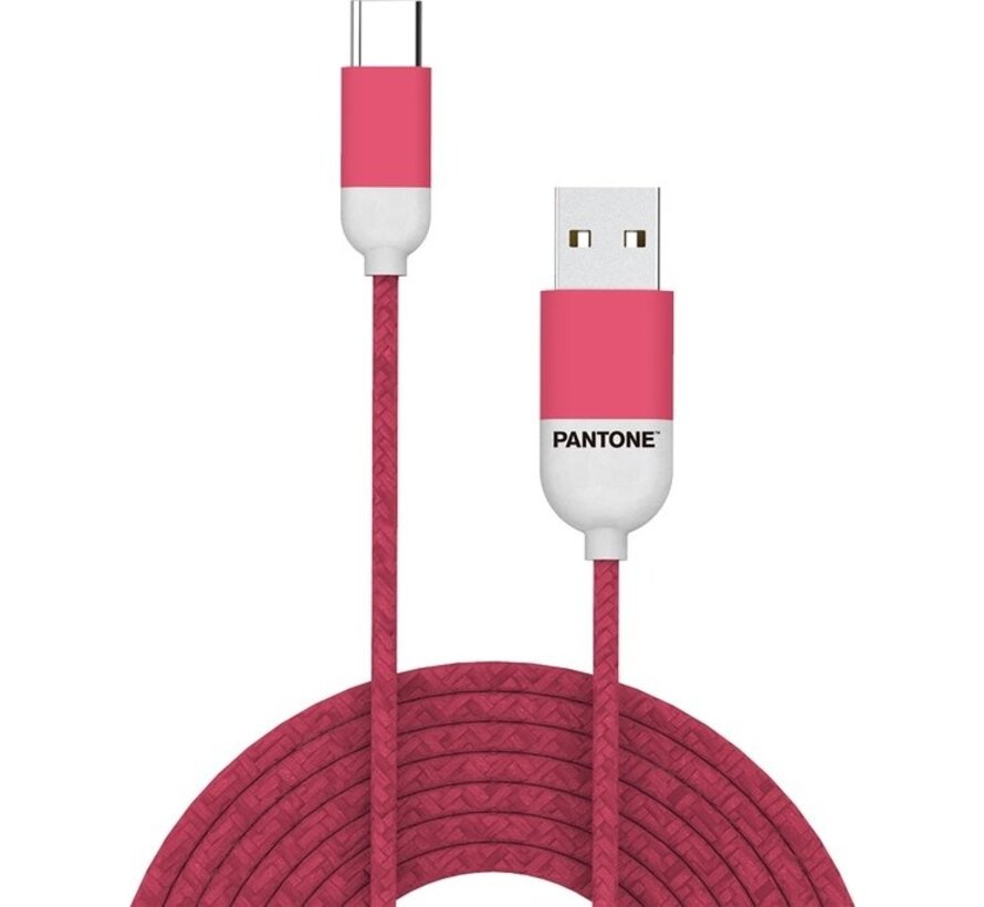 Câble USB Type-C, 1,5 mètre, rouge - Caoutchouc - Celly | Pantone