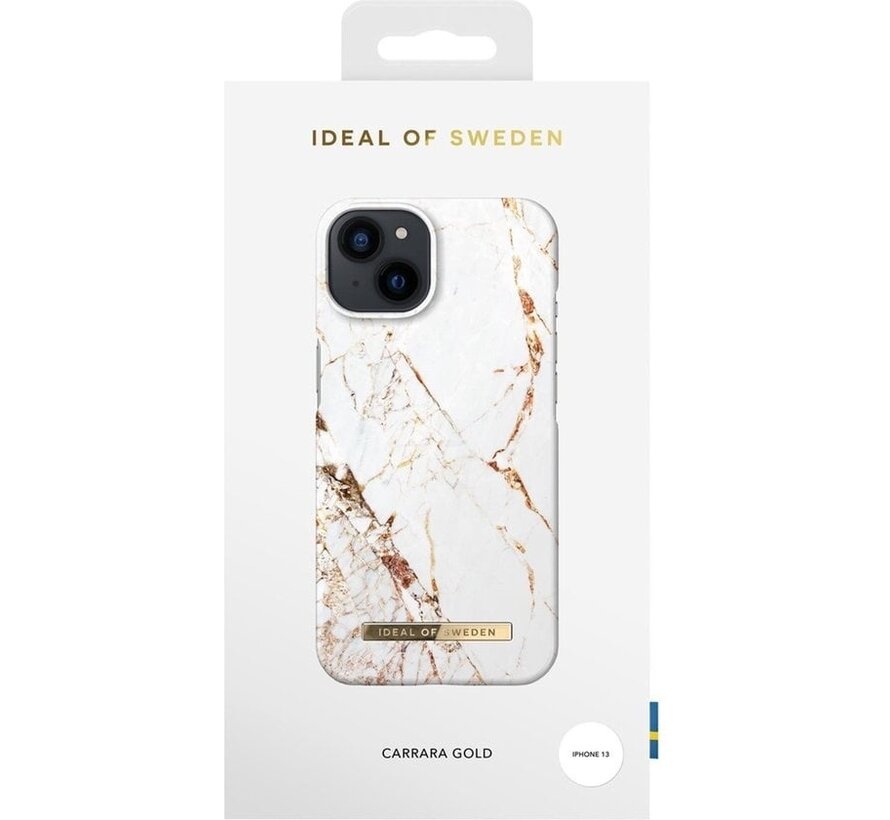 iDeal of Sweden case suitable for Apple iPhone 13 - Plastic Back Cover - Multicolour, Carrara Gold