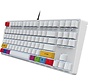 HXSJ L600 clavier mécanique gaming filaire - DIY PBT Keycaps - TKL - QWERTY - 87 touches - Interrupteur rouge - Blanc