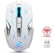 HxSJ HXSJ T300 2.4G Wireless Gaming Mouse - Souris d'ordinateur - Ultra légère - Compacte pour les voyages - Eclairage RGB - Blanc