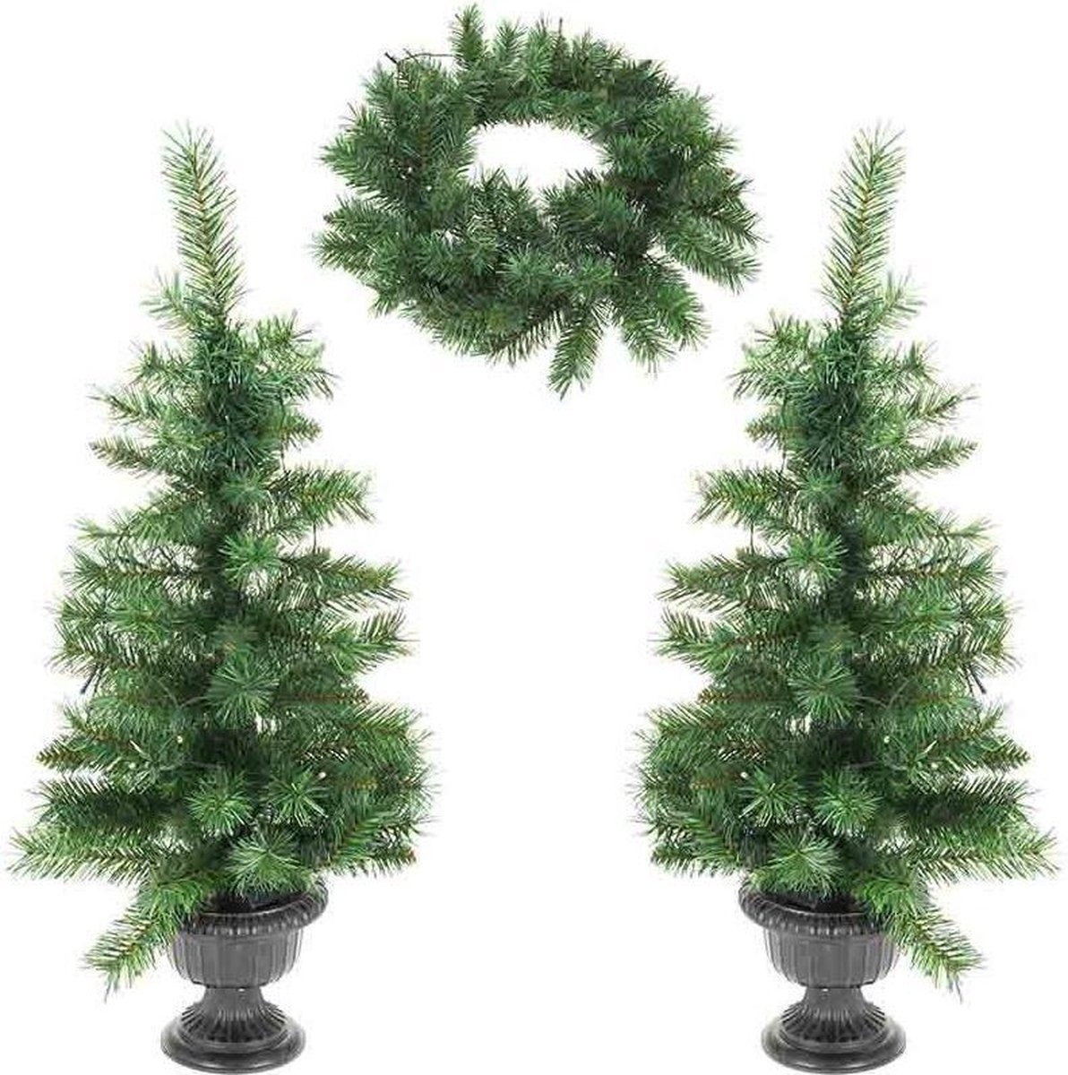 Arbres et couronnes de Noël avec LED - set de 3 pièces
