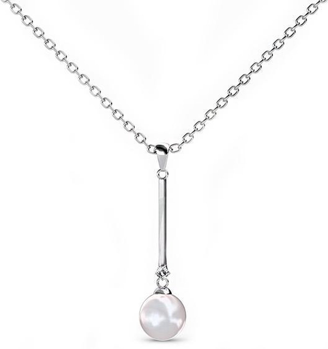 Collier pour femme avec pendentif en cristal - Yolora - Couleur argent