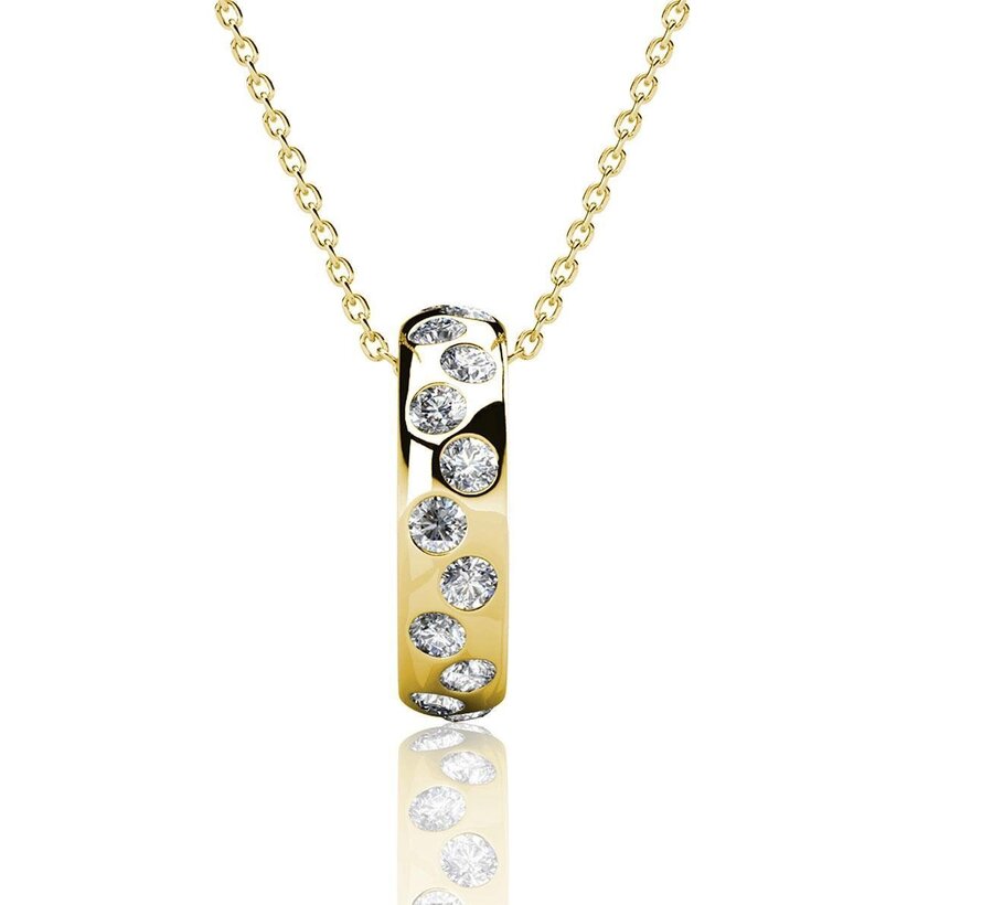 Collier femme avec pendentif rond - Yolora - Couleur or