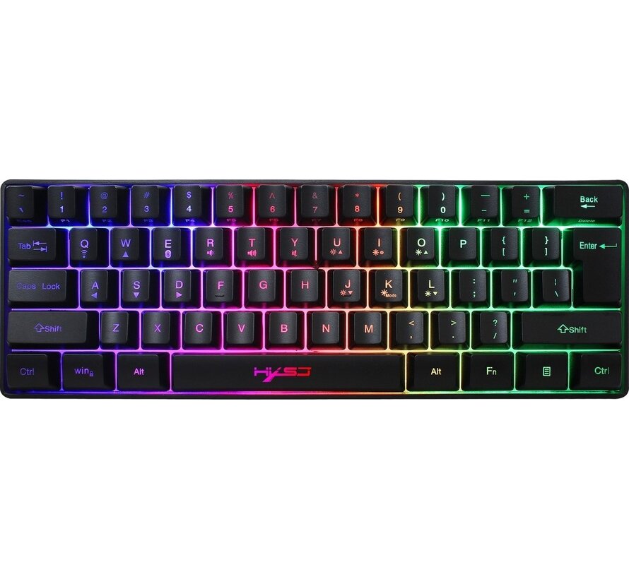 HXSJ L500 RGB Membrane Wireless gaming keyboard - Dual mode (Bluetooth / 2.4G) - 61keys - Qwerty