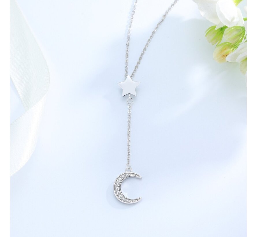 Collier avec pendentif Lune - Yolora Elegance - Argent