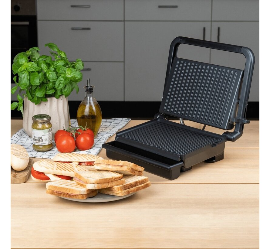 Safecourt Kitchen - Sandwich maker - Contact grill - Appareil à griller - Température réglable - Noir/RSV