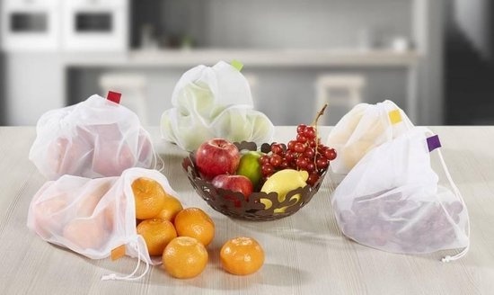 Filets pour fruits et légumes avec sac de rangement 6 pièces