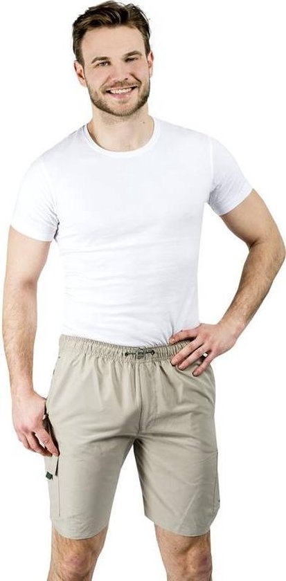 Short cargo homme avec cordon élastique sable taille XXL