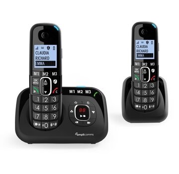 Amplicomms Amplicomms BT1582 téléphone sans fil duo pour téléphone fixe - Bloquer les appels indésirables - 3 touches de mémorisation directe - Mains libres