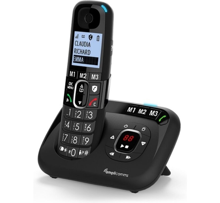 Amplicomms BT1582 téléphone sans fil duo pour téléphone fixe - Bloquer les appels indésirables - 3 touches de mémorisation directe - Mains libres