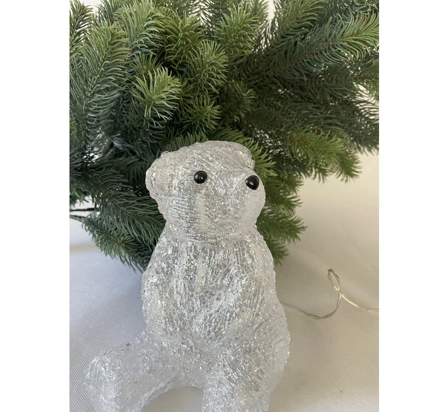 Figurine lumineuse de Noël Ours- Grundig - 16 Led - 14 x 14 x 18 cm - Blanc froid