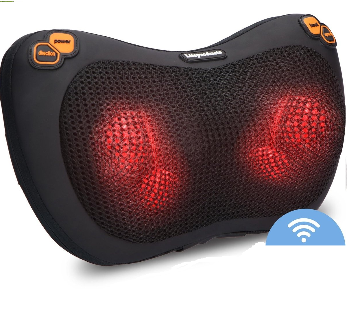 Lifeproducts Coussin de massage Shiatsu rechargeable - Masseur avec fonction chaleur