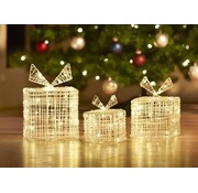 Nampook Nampook SET de 3 boîtes cadeaux lumineuses - 40 LED - 20 cm de haut