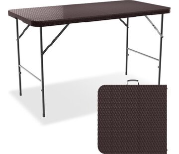 LifeGoods LifeGoods Table pliante - Table pliante - 120 cm - Table pliante ajustable - Table de camping - 4 personnes - Marron