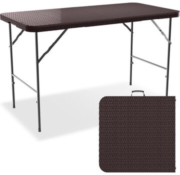 LifeGoods LifeGoods Table pliante - Table pliante - 120 cm - Table pliante ajustable - Table de camping - 4 personnes - Marron
