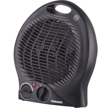 Tomado Tomado THF2001B - Radiateur soufflant - Jusqu'à 24m² - 2 niveaux de chaleur 1 niveau de ventilation - Autostable - Noir