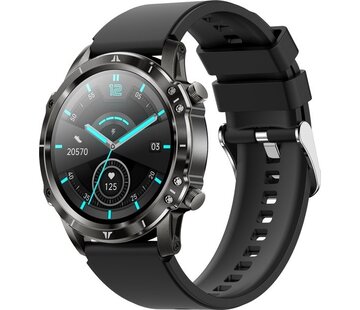 Nuvance Nuvance - Smartwatch de luxe - pour femmes et hommes - Android et iOS - 45mm - CF89 - écran tactile - étanche IP67 - Smartwatches pour enfants - Noir