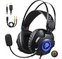 EasySMX VIP-003S Casque de jeu stéréo supra-auriculaire avec microphone et éclairage LED RVB, noir