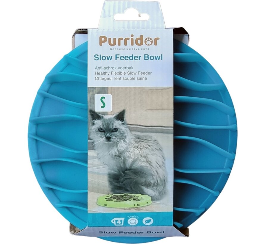 Bol anti-grignotage pour chat - Purridor - bol alimentaire pour chat - mangeoire lente - puzzle alimentaire - Sans BPA ni PVC - Lavable au lave-vaisselle - 19cm de diamètre