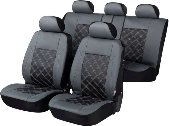 Housse de siège auto Durham avec fermeture éclair ZIPP-IT Deluxe Housse de siège auto, set, 2 protections de siège avant, 1 protection de siège arrière gris