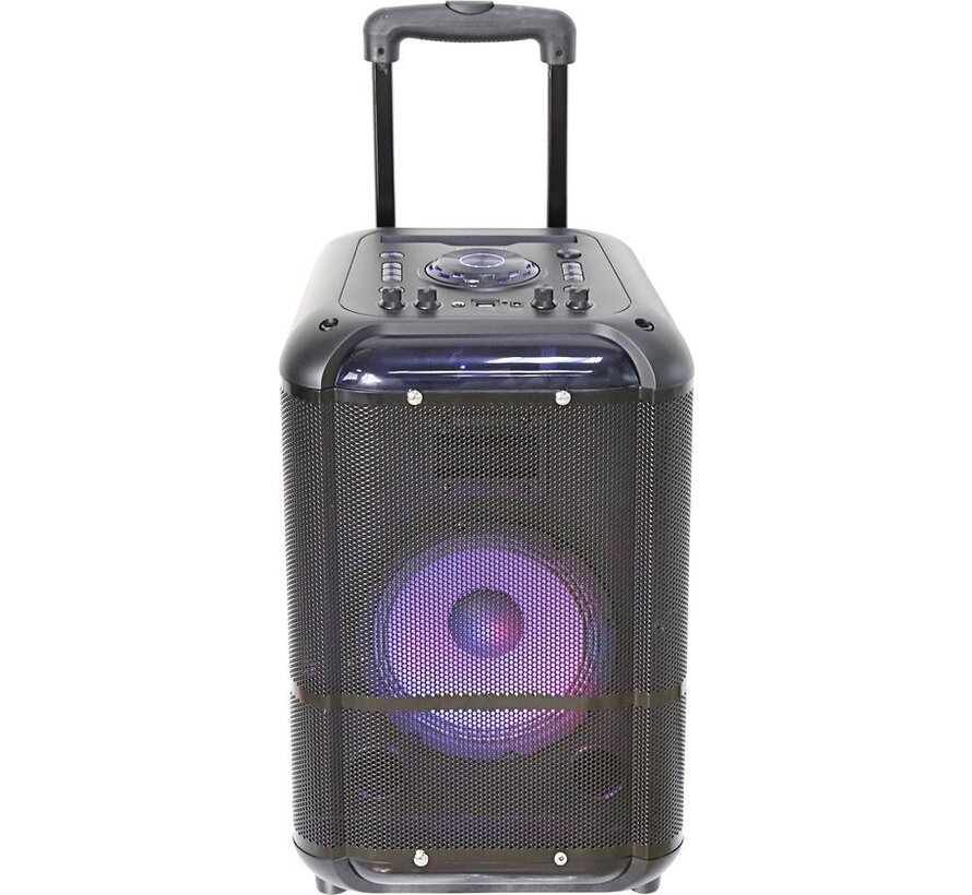 Denver Karaoke Set Incl. Microphone - Disco Lights - 200W - Partybox Bluetooth Speaker - 8 inch - AUX / USB / MicroSD / FM Radio - TSP-306 - Noir
