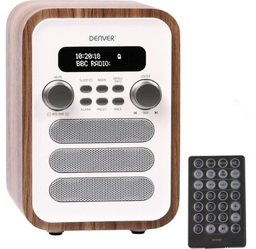 Denver Denver DAB Radio - Radio rétro - DAB+/ FM Radio - Bluetooth - Ecran LCD - DAB48 - Blanc