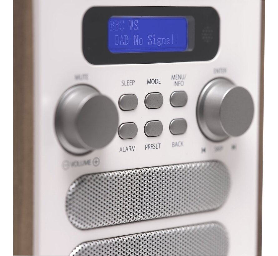 Denver DAB Radio - Radio rétro - DAB+/ FM Radio - Bluetooth - Ecran LCD - DAB48 - Blanc