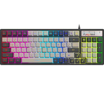 Fuegobird Fuegobird V600 Membrane Gaming Keyboards - Clavier filaire - Eclairage RGB - 96 touches - Gris blanc