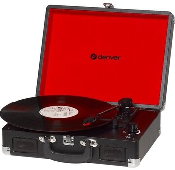 Denver Denver Record Player - Haut-parleurs intégrés - Logiciel PC inclus - Auto-stop - Retro - VPL120 - Noir