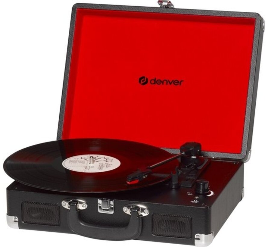 Denver Record Player - Haut-parleurs intégrés - Logiciel PC inclus - Auto-stop - Retro - VPL120 - Noir