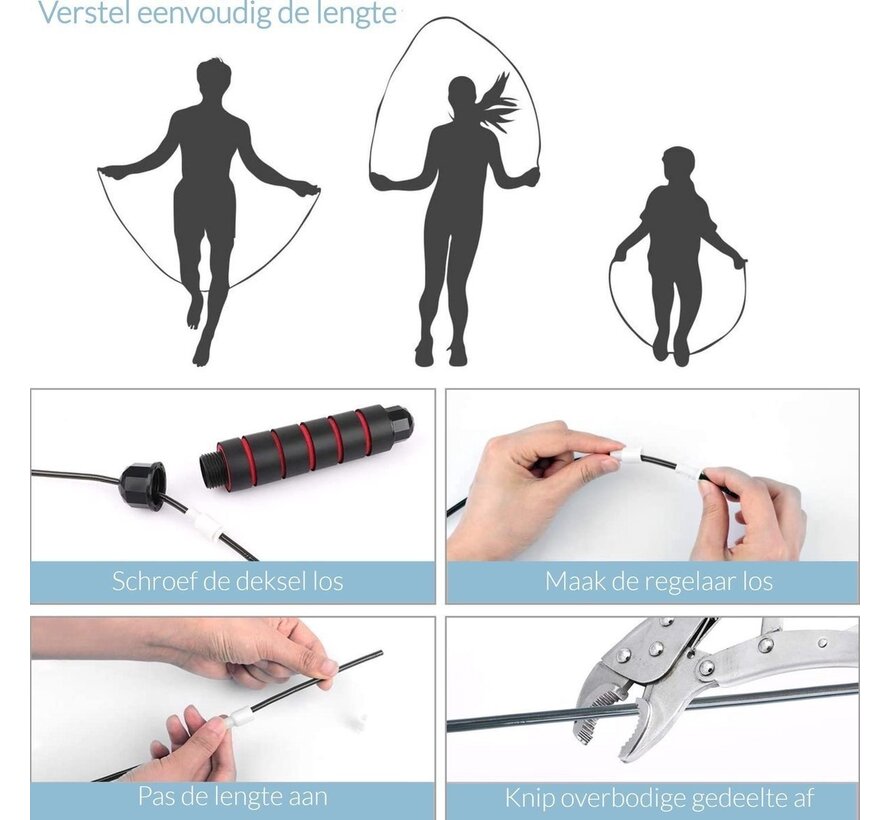 Corde à sauter professionnelle avec poids supplémentaire - Sport - Ajustable - Lestée - Rouge - Adulte et enfant - Corde à sauter - Speedrope Conditionnement & Musculation - Exercices à domicile & Articles de fitness en plein air