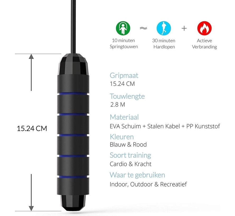 Corde à sauter professionnelle avec poids supplémentaire - Sport - Ajustable - Lestée - Rouge - Adulte et enfant - Corde à sauter - Speedrope Conditionnement & Musculation - Exercices à domicile & Articles de fitness en plein air