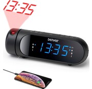 Denver Radio-réveil numérique Denver  avec projection - Chargement USB - Radio FM - Double alarme - Noir