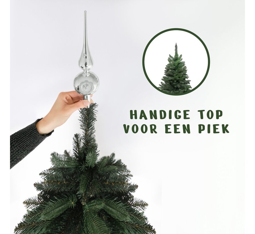 PristinePine Sapin de Noël artificiel 210 cm - pied en métal - Montage rapide