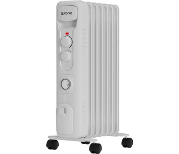 Auronic Auronic Radiateur à huile - Chauffage électrique - Thermostat - Minuterie - 3 niveaux - jusqu'à 1500W - Blanc