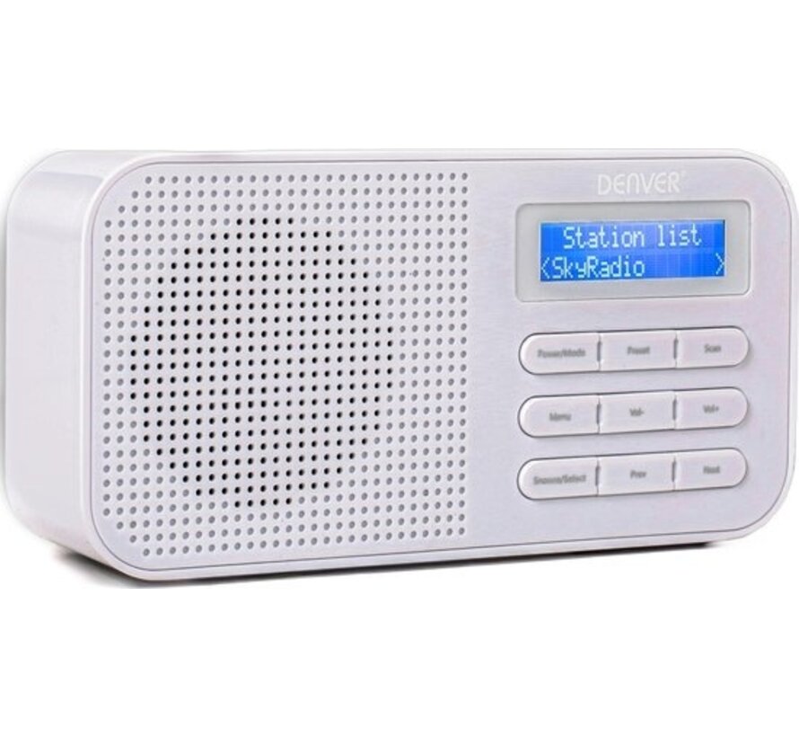 Denver DAB Radio - Radio de cuisine - Radio portable - Batteries et secteur - DAB42 - Blanc