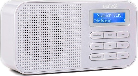 Denver DAB Radio - Radio de cuisine - Radio portable - Batteries et secteur - DAB42 - Blanc