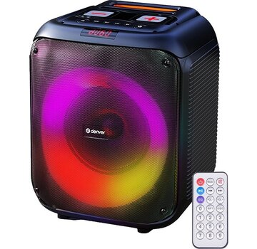 Denver Denver Bluetooth Speaker Party Box - Disco Lights - Incl. Remote Control - Microphone Connection - BPS250 - Black