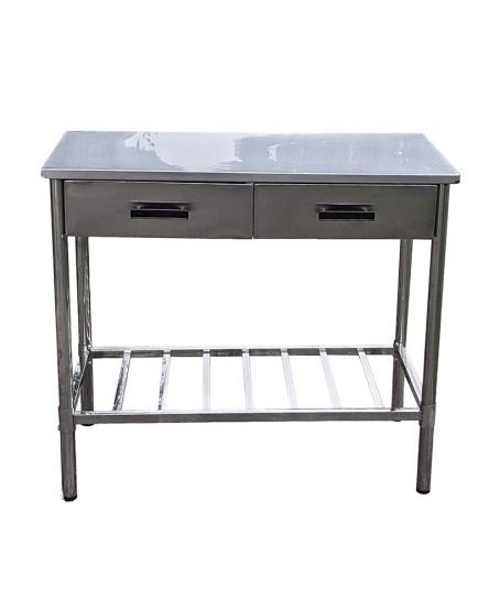 Table d'appoint de jardin pour barbecue - Garten - Acier inoxydable - Extérieur - Réglable - 2 Tiroirs - 100x50.5x87cm