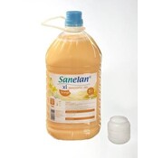 Sanelan Gel assouplissant, 5 litres, y compris robinet d'écoulement et gobelet de distribution orange