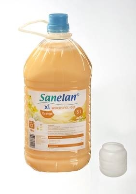 Gel assouplissant, 5 litres, y compris robinet d'écoulement et gobelet de distribution orange