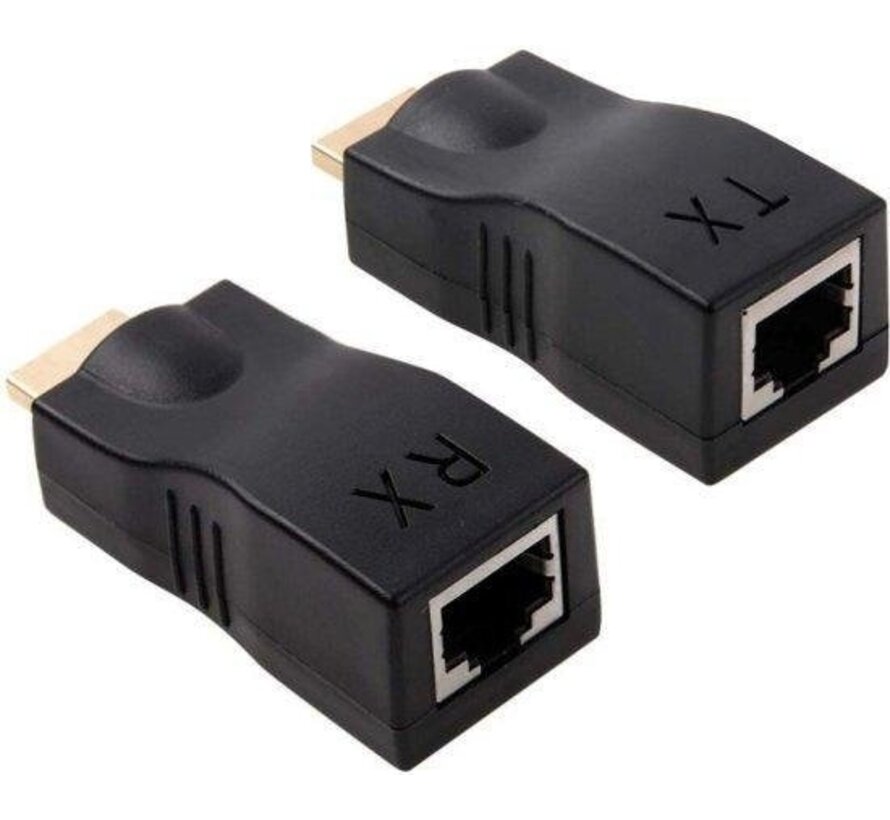 Adaptateur d'extension HDMI vers RJ45 - Récepteur et émetteur - Portée 30m