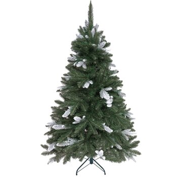 PristinePine PristinePine Full Artificial Christmas tree with snow 210cm - Arbre de Noël robuste - Base en métal - Montage rapide