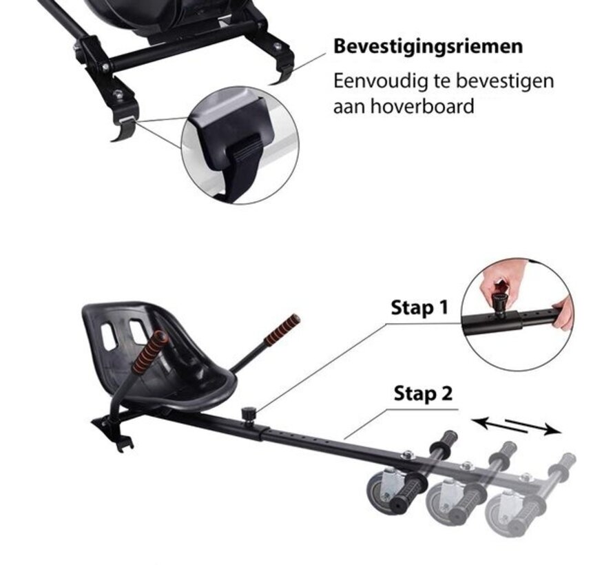 Denver Hoverboard kart - Hoverkart pour Oxboard - Extensible - KAR1550 - Noir