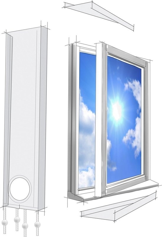 Kit d'étanchéité de fenêtre Lifetime Air Climatiseur mobile - Fenêtre et porte - Universel - 220 x 30cm